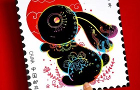 儿童画教程｜寒假艺术课程 — 兔年生肖邮票设计