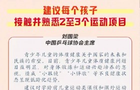 刘国梁委员：建议每个孩子接触熟悉2个运动项目