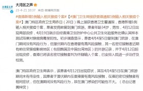 澳门卫生局：香港新增输入相关猴痘个案在澳门感染的可能性不大