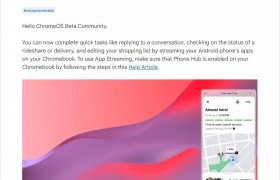谷歌ChromeOS Beta新增支持串流使用手机App
