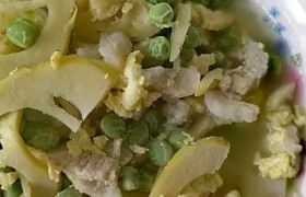 豌豆竹笋肉丝蛋汤