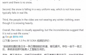 谷歌Gemini 1.5 Pro锐评Sora生成的视频，存诸多不合理之处